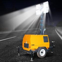 Мобильная световая башня 400W X4 LED солнечная и дизельная (арт. 25-5083026)