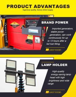 Осветительная башня мобильная LED 9м дизельная генераторная (арт. 25-5083197)