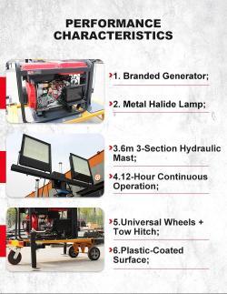 Осветительная башня мобильная 2x400W гидравлическая телескопическая (арт. 25-5083351)
