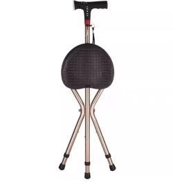 Трость складная трехногая с сиденьем для пожилых (арт. 25-5083369)