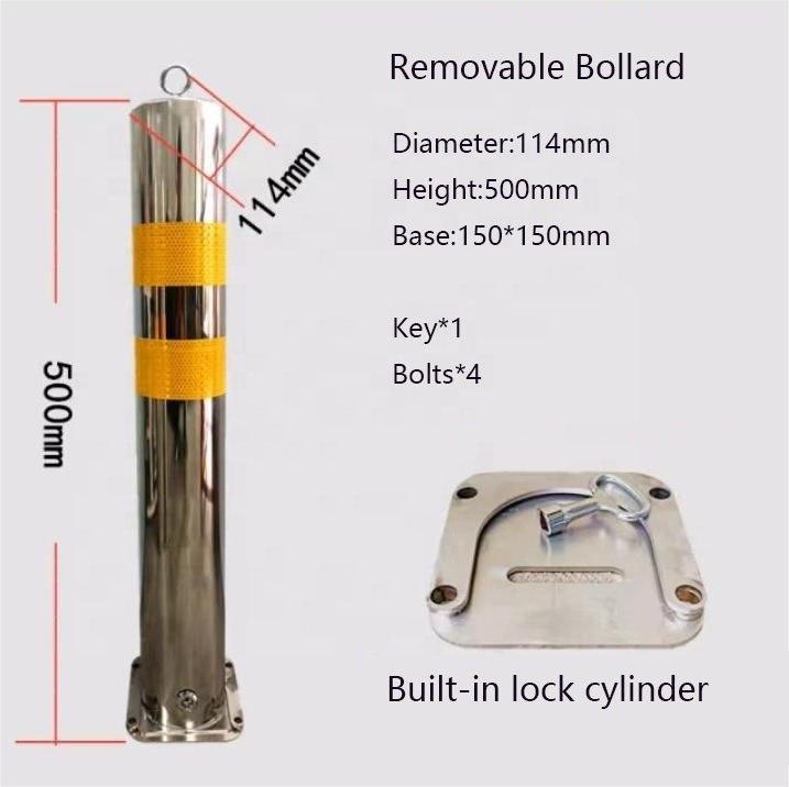 Боллард дорожный стальной съемный или фиксированный 304 нержавеющая (арт. 25-5083518)