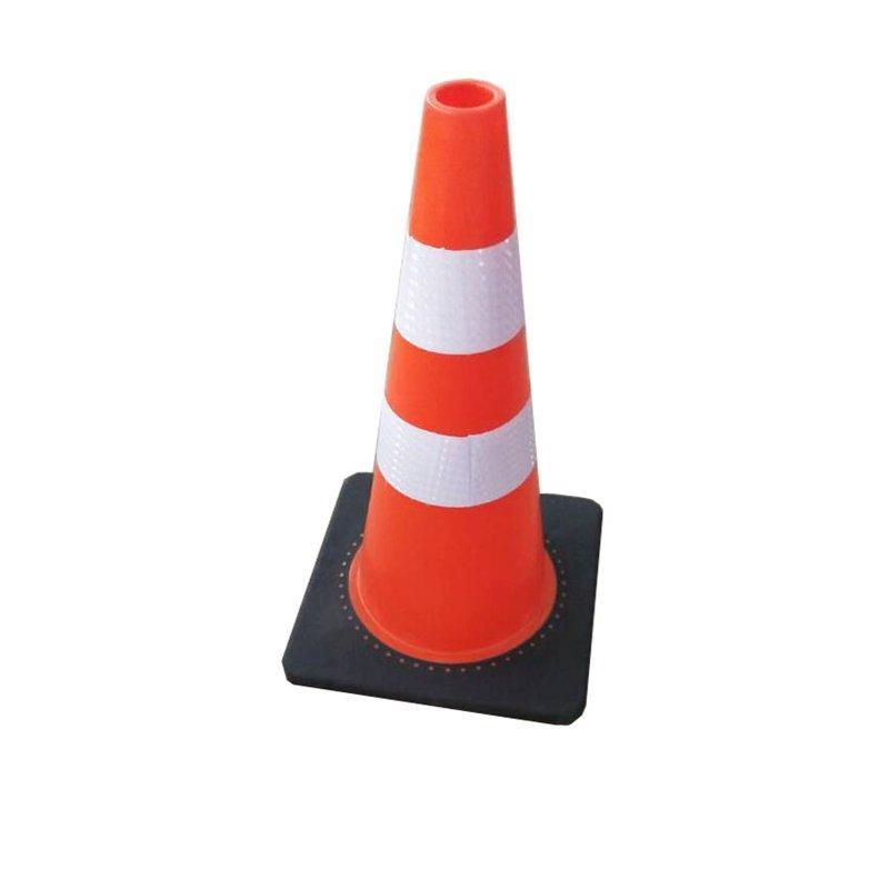 Конус дорожный ПВХ с резиновой основой и светоотражающей лентой (арт. 25-5083701)