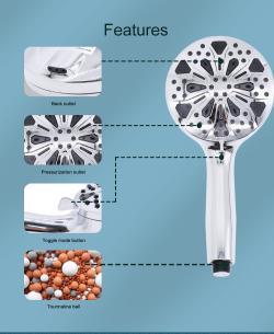 Душевая лейка ручная с фильтром и 10 функциями (арт. 25-5085122)