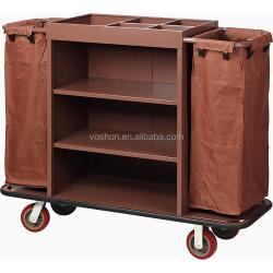 Тележка деревянная для уборки в отеле с отделениями (арт. 25-5085845)