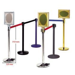 Стойка ограждения телескопическая из нержавеющей стали с лентой (арт. 25-5085986)