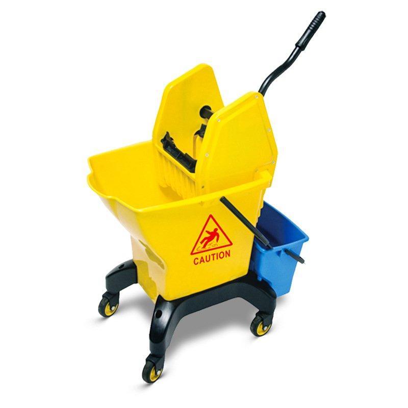 Тележка уборочная пластиковая разноцветная с отжимом (арт. 25-5086025)