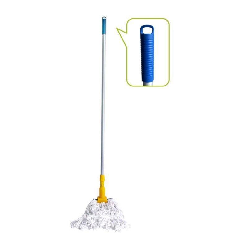 Швабра с деревянной ручкой и хлопковой насадкой из микрофибры (арт. 25-5086055)