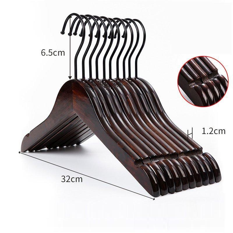 Вешалка деревянная черная флокированная с плоским крючком (арт. 25-5086064)