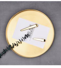 Поднос металлический зеркальный золотой декоративный (арт. 25-5086098)