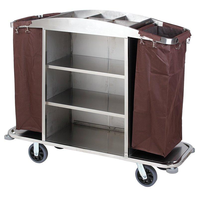 Тележка для уборки круглая золотая металлическая роскошная (арт. 25-5086107)