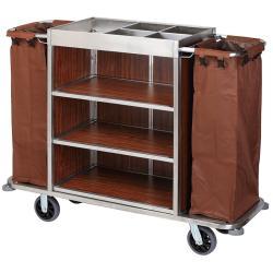 Тележка для уборки круглая золотая металлическая роскошная (арт. 25-5086107)