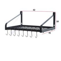 Полка настенная кухонная металлическая черная для крышек (арт. 25-5086110)