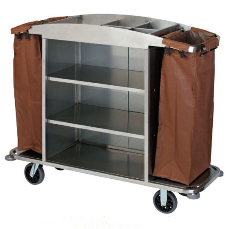 Тележка уборочная для гостиниц из стали и дерева на колесах (арт. 25-5086205)