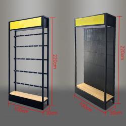 Стеллаж для аксессуаров и запчастей из стали и дерева (арт. 25-19080004)