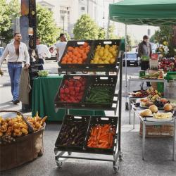 Стеллажи для супермаркета двусторонние мобильные для фруктов и овощей (арт. 25-19080095)