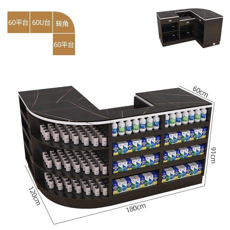 Стойка кассовая U-образная с дисплеем и прилавком 4ft (арт. 25-19080130)