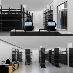 Стеллажи для супермаркета 3D дизайн складские полки (арт. 25-19080170)