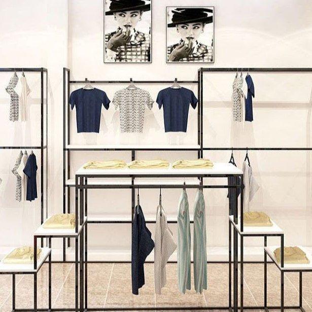 Стойка для одежды женская из дерева для интерьера магазина (арт. 25-19080201)