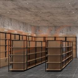 Стеллаж для магазина деревянно-металлический дизайн (арт. 25-19080203)