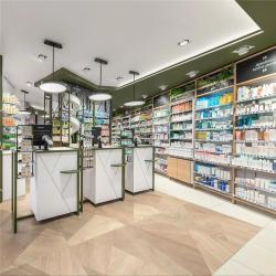 Медицинская деревянная витрина с полками для аптеки (арт. 25-19080238)