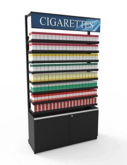 Шкаф для сигарет с регулируемыми полками и акриловыми толкателями (арт. 25-19080249)