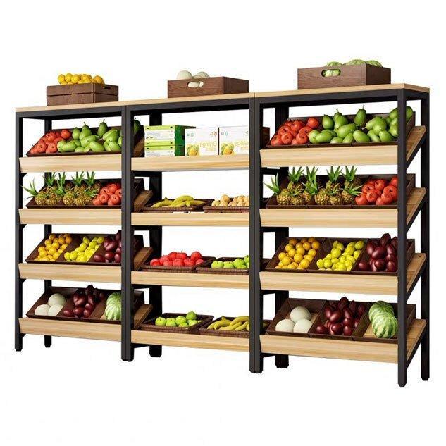 Стеллаж деревянный для фруктов и овощей с полками (арт. 25-19080292)