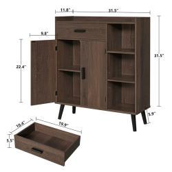 Шкаф для хранения с 1 ящиком и 2 дверцами, 3 полки, дерево (арт. 25-19080311)