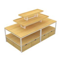 Стойка-островок деревянная MINISO с полками, 3/4 яруса (арт. 25-19080317)