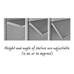 Стеллажи двусторонние серые с LED подсветкой (арт. 25-19080360)