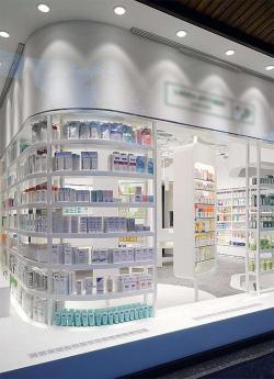 Шкаф витрина для аптеки с полками и дисплеем (арт. 25-19080373)