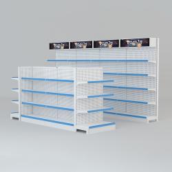 Стеллажи металлические серые для магазина, супермаркета (арт. 25-19080383)