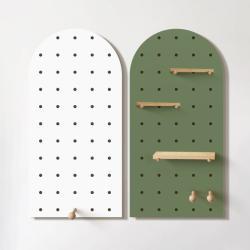 Модульная деревянная панель с крючками и полкой для хранения (арт. 25-19080389)