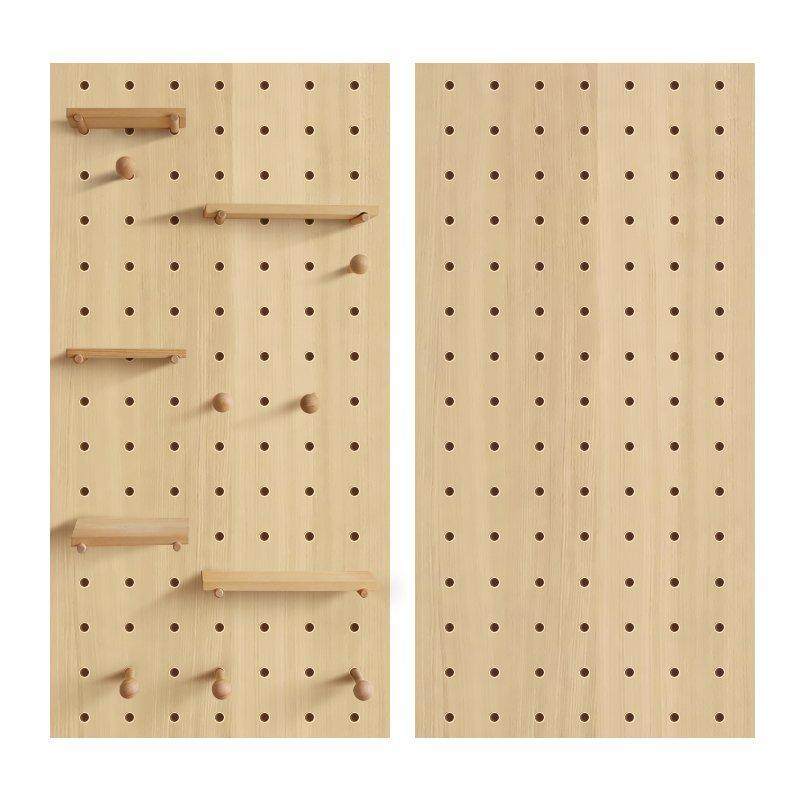 Полка настенная деревянная с крючками и панелью (арт. 25-19080390)