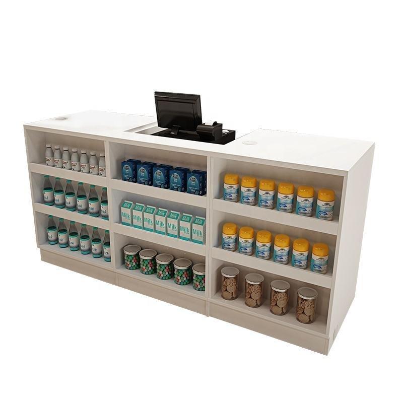 Кассовый прилавок с двойной полкой для магазина (арт. 25-19080416)