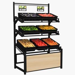 Стеллаж многоярусный деревянный для фруктов и овощей (арт. 25-19080443)