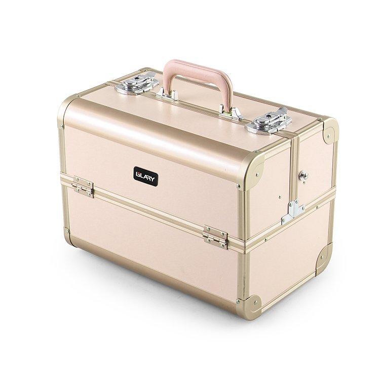 Кейс для макияжа алюминиевый с ручкой и замком (арт. 25-19082703)