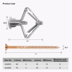 Крепеж для мебели с высокой нагрузкой, белый нейлон (арт. 25-19084400)