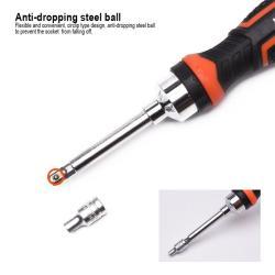 Отвертка с трещоткой и набор бит 47 предметов для авто (арт. 25-19084770)