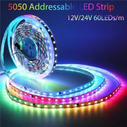 Светодиодная лента RGB 5050 60 LED/м 12V/24V адресуемая (арт. 25-19084836)