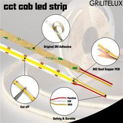 Светодиодная лента DC12V 24V 608LEDs/M 2700K-6000K (арт. 25-19084971)