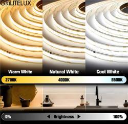 Светодиодная лента COB 12V/24V 608LEDs/M 2700K-6000K (арт. 25-19084975)