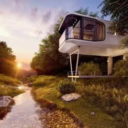 Дом-капсула с зелеными технологиями и современным дизайном (арт. 25-24110030)