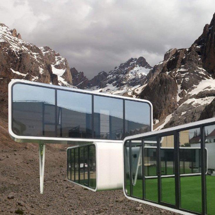 Дом на колесах модульный алюминиевый с теплицей (арт. 25-24110101)