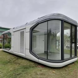 Капсульный домик мобильный стеклянный современный (арт. 25-24110140)