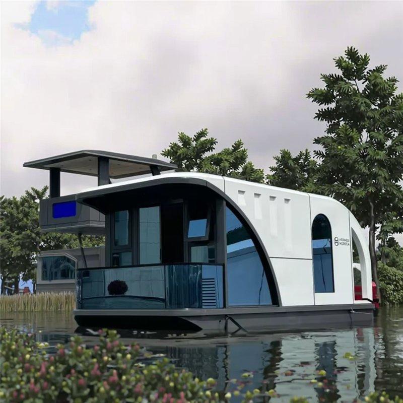 Плавучий дом-контейнер отель на воде в стиле яхты (арт. 26-1090194)