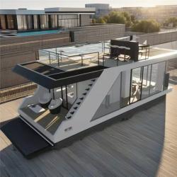 Яхта-дом на воде с мотором для отдыха и ресторанов (арт. 26-1090205)