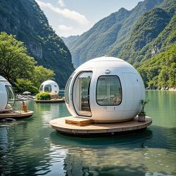 Дом на воде алюминиевый роскошный понтон яхта (арт. 26-1090214)