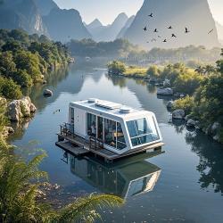 Дом на воде алюминиевый роскошный понтон яхта (арт. 26-1090214)