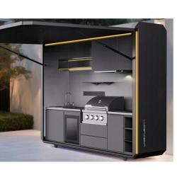 Кухня для двора из стали с функциями готовки и барбекю (арт. 26-1090377)