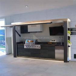 Модульная кухня для улицы с раковиной и холодильником (арт. 26-1090380)